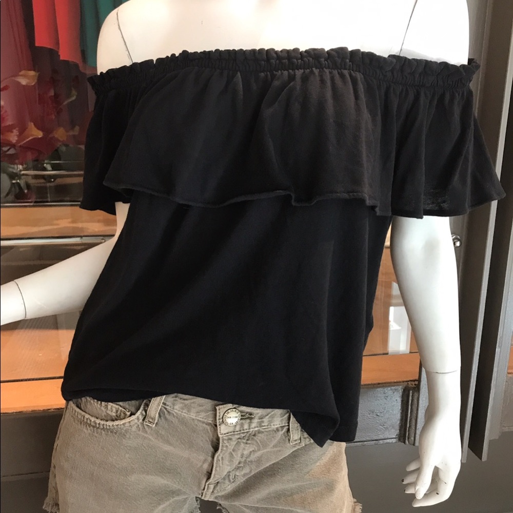 Current/Elliott off shoulder ruffle tee